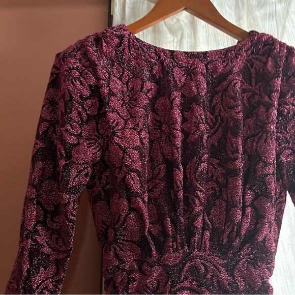 For Love‎ & Lemons Mulberry Shailee Sparkly Floral Metallic Mini Dress NWT XXS - Picture 3 of 7